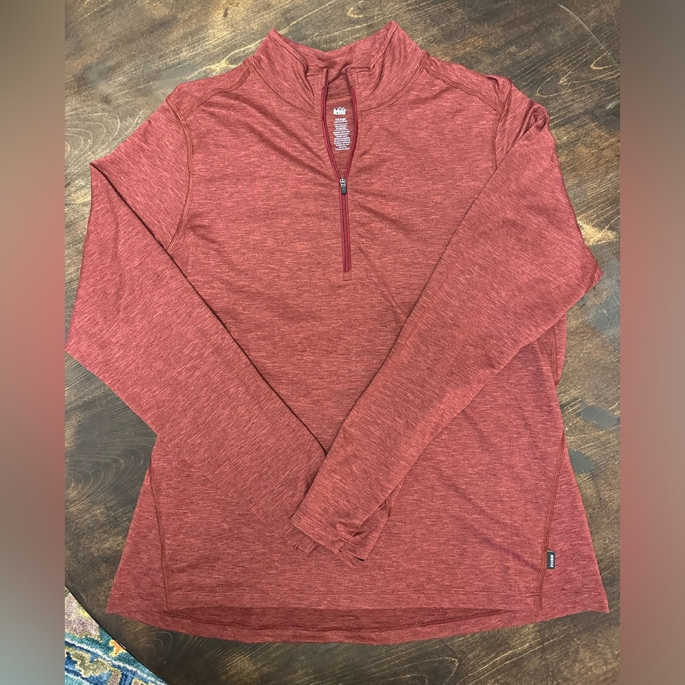 Women’s REI 1/2 zip top, burgundy, 1X